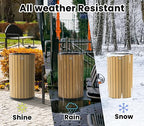 Alpine 32 Gallon Commercial Outdoor Trash Can - Heavy Duty Garbage Can Outdoor, Industrial Open Top Trash Can with Plastic Panels for Patio, Parks, Trails, Resorts (Flat Lid - Cedar)
