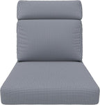 Covers & All Olefin Rectangle High Back Chair Cushion, 420 Denier Supportive Foam Seat and Poly Fill Back Outdoor High Back Chair Cushion, Water and Mold Resistant for Patio High Back Chair Cushions