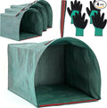 Berlune 4 Pack 72 Gallon Garden Bags for Debris Extra Large Dustpan-type Lawn Yard Waste Bags with 2 Pairs Gardening Gloves Reusable Heavy Duty Lawn and Leaf Bag for Parties, Laundry, Camping