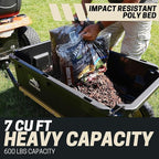 Heavy-Duty Garden Cart on Wheels – 7 Cu. Ft. 2-in-1 Utility Wagon & Wheelbarrow, Push or Tow Design, 600 lb. Capacity, All-Terrain Utility Cart with 13" No-Flat Wheels