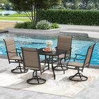 Soohow Patio Dining Chairs Set of 2, Swivel Outdoor Patio Chair with Paded Textilene Fabric, All Weather Outdoor Seats Ergonomic Comfort, Perfect Seats for Backyard, Balcony, and Garden