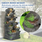 Garden Waterfall Fountain Outdoor - Water Fountains and Waterfalls, Outdoor/Indoor Floor Standing Resin Water Fountain with LED Light for Patio, Garden and Backyard, Deck, Porch, Home (40" H)