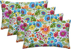 RSH Décor: Set of 4 Lumbar Throw Pillows | Indoor/Outdoor All Weather Polyester Fabric | Decorative Accent Cushions for Patio Furniture | Reversible | 26” x 16" | Gregoire Fresco