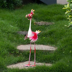 Natelf Flamingo Metal Yard Art Garden Sculpture Flamingo Outdoor Decorations Large Garden Statues for Yard Patio, Porch, Home for Women, Mom, Grandma