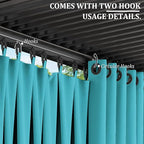 Gazebo Universal Replacement Privacy Curtain,10'×12' Gazebo Outdoor Waterproof Curtains, 4-Panels Sidewall Curtains with Double Zipper for Patio Canopy, Garden and Backyard (Curtain Only)