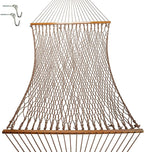 Original Pawleys Island Large Antique Brown DuraCord Rope Hammock – 13 ft. x 55 in., 2-Person, 450 lb Capacity, Oak Spreader Bar, Zinc-Plated Hardware, Handcrafted in The USA