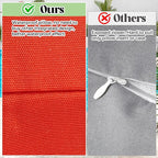 WOLKI Waterproof Outdoor Pillows 22x22 Feather and Down Filled Throw Pillow for Patio Furniture, Outside Decorative Pillow Set of 2 Orange
