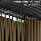 Gazebo Universal Replacement Privacy Curtain,12'×20' Gazebo Outdoor Waterproof Curtains, 4-Panels Sidewall Curtains with Double Zipper for Patio Canopy, Garden and Backyard (Curtain Only)