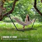 Sorbus 2-Person Hammock with Stand – 60" Cotton Blend Bed, Heavy Duty 450lbs Capacity, Portable with Carrying Case – for Garden, Patio, Outdoor, Camping, Gifts – Washable