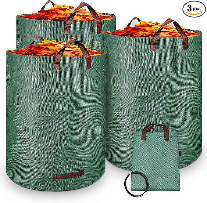 Reusable Leaf Storage Bag, 72 Gallon Large Capacity - Waterproof & Tear-Resistant Yard Waste Bag with Reinforced Handles
