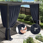 Gazebo Universal Replacement Privacy Curtain,12'×20' Gazebo Outdoor Waterproof Curtains, 4-Panels Sidewall Curtains with Double Zipper for Patio Canopy, Garden and Backyard (Curtain Only)