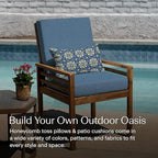 Honeycomb Outdoor Lumbar Toss Pillow Set, 22" W x 12" L, Medina Medallion Blue Lumbar Outdoor Pillows
