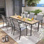 UDPATIO Outdoor Dining Chairs Set of 4, High Back Wide Seat Patio Furniture Chairs with All Weather Breathable Textilene, for Lawn Garden Backyard, Grey White