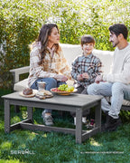 SERWALL HDPE Patio Conversation Set, 6-Piece Sectional Outdoor Furniture Set, All Weather Outdoor Couch Set Patio Furniture Set for Deck, Lawn, Grey Frame with Grey Cushion