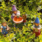 Mood Lab Miniature Garden Gnomes - Lady Gnomes Kit of 3 pcs - Figurines & Accessories Set - Outdoor or House Decor