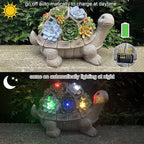 MALISTER 11.5 Inch Solar Garden Turtle Figurines Outdoor Decor, Outdoor Statues with 7 LEDs for Patio Decor, Garden Decor Garden Art Outdoor Lawn Decor Yard Art, Housewarming Garden Gifts turtle gifts