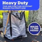 DURASACK Heavy Duty Home and Yard Bags 48-Gallon Reusable Self-Standing Lawn and Leaf Bags Garbage Can with Reinforced Handles, Gray