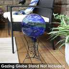Sunnydaze 10-Inch Gazing Ball for Garden - Glass Gazing Globe for Outside - Garden Orb Yard Decor - Northern Lights - Set of 2