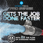 HydroTech 200 ft Expandable Garden Hose - Pro Series, 2x Max Flow, 3/4" No-Kink Flexibility, Lightweight Hose for Lawn, Garden, Car Washing, Deck and Patio Cleaning
