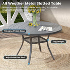 DIFY 5 Pieces Outdoor Patio Dining Set, 4 Grey Textilene Swivel Dining Chairs and 40.6" Grey Round Dining Table, Metal Outdoor Table and Chairs