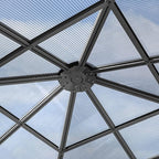 TOOLPORT Hardtop Gazebo 10x10 ft with Aluminum Frame and Approx. 8 mm Polycarbonate Roof
