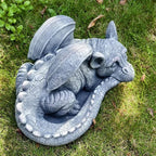 Large Sleeping Dragon Garden Outdoor 22" L Statue Mythical Decor for Lawn Yard Patio Pond Porch Deck Baby Sleeping Dragon Ornament Birthday Presents for Friends Family