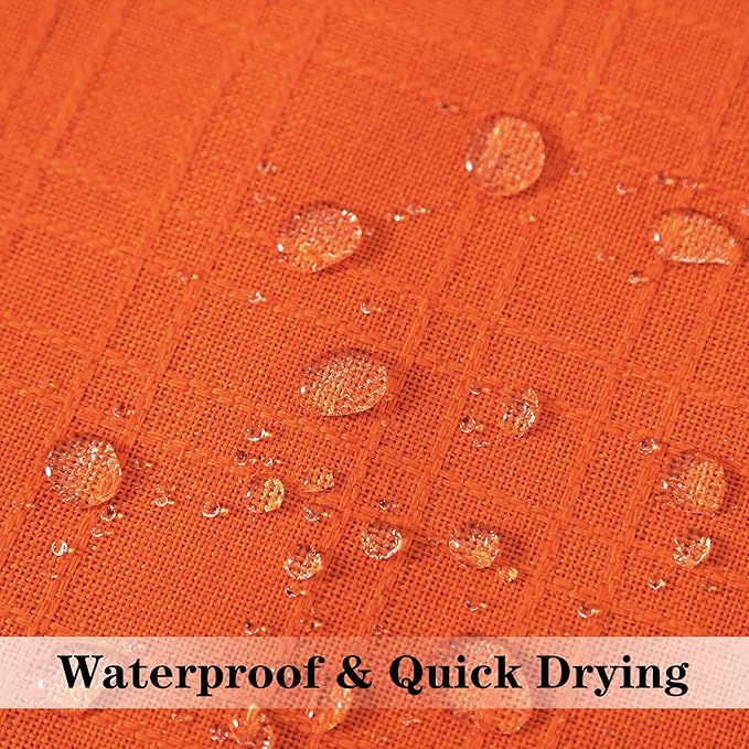 Kevin Textile Fall Outdoor Waterproof Throw Pillow Covers Decorative Farmhouse Water Resistant Checkered Cushion Covers for Tent Patio Garden Couch Sofa Pack of 2 (12x20 Inch Orange)
