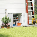 Heavy Duty Small Storage Cabinet Outdoor Weatherproof, 14 Cuft Garage Storage Cabinet with 2 Adjustable Shelves, Lockable Kitchen Pantry Closer Organizer, 31Wx23Lx34H, Polar White