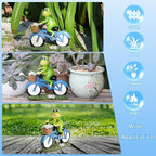 Garden Statues Outdoor Frog Decor Cute Frog Ride Bike Decorations for Outside Home Decor Frogs Figurines Gifts for Patio Yard Lawn Gardening Gift for Women (Green)