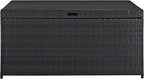Crosley Furniture Palm Harbor Wicker Outdoor Storage Box for Patio Furniture Cushions and Pool Floats, Brown