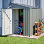4×8 FT Outdoor Metal Storage Shed,Heavy-Duty Lean to Storage Shed with Lockable Door and Reinforced Beams,All Weather Waterproof Storage House W/2 Air Vents,for Backyard,Patio,Lawn,Gray