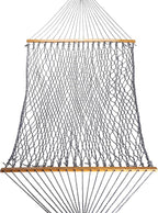 Original Pawleys Island Deluxe Navy Oatmeal Heirloom Tweed DuraCord Rope Hammock – 13 ft. x 60 in., 2-Person, 450 lb Capacity, Oak Spreader Bar, Zinc-Plated Hardware, Handcrafted in The USA