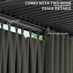 Gazebo Universal Replacement Privacy Curtain,12'×16' Gazebo Outdoor Waterproof Curtains, 4-Panels Sidewall Curtains with Double Zipper for Patio Canopy, Garden and Backyard (Curtain Only)