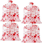 CNhoqc Halloween Lawn Leaf Bags - 8Pcs Halloween Bloody-Themed Thick Plastic Garbage Bags with Twist Ties, Fall Yard Leaf Trash Equiement, Reusable Plastic for Garden Outdoor Decorations Party Favor
