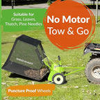 Pickup Tow 42-Inch Lawn Sweeper – Tow-Behind Leaf Collector for Ride-On Mowers – Adjustable Brush Height – Large Grass Catcher Hopper – Garden Debris Sweeper Attachment