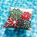 DFXSZ Outdoor Pillow Covers 18x18 Inch Set of 2 Red Green Flower Decorative Waterproof Summer Outdoor Pillow Covers for Patio Funiture Garden Couch 168P18