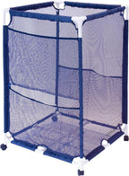 Essentially Yours Rolling Pool Storage Organizer Bin, Medium, (25.4" W x 25.4" L x 40" H), Blue / White Style 417227