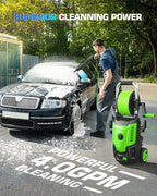 Pressure Cleaner, Portable Power Cleaner with 4 QC Nozzles and Soap Bottle, Cleaner Machine for Cars/Home/Driveways/Patios/Decks/Fences