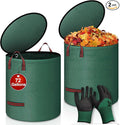 Reusable Yard Waste Bags with Lid, 2 Pack 72 Gallon Lawn and Leaf Garden Bags Heavy Duty with 4 Handles, Collapsible Garden Waste Container for Collecting Indoor Outdoor Debris Leaves Grass Clippings
