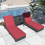 80 x 26in Chaise Lounge Cushions Outdoor Furniture Set of 2 Patio Pool Lounge Chair Cushions 4'' Waterproof Outdoor Double Weather Resistant Detachable Chaise Cushion(Burgundy)