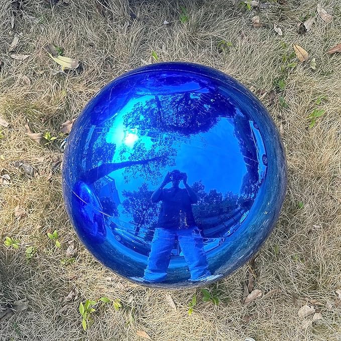 Big Shiny Balls Giant Inflatable Mirror Balls for Events & Decor - Party, Advertising, Shows, Stage Decoration - Hanging & Standing-Various Sizes & Colors - Blue (1.2m/3.94ft)