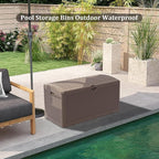 80 Gallon Pro Outdoor Storage Box Waterproof Lockable Resin Deck Box Large, Patio Storage Bin for Pool Accessories Cushion Furniture, Garden Tools, UV-Resistant Outside Delivery Brown