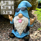 Mood Lab Garden Gnome - Rocker Gnome Statue - 9.25 Inch Tall Lawn Figurine - for Outdoor or House Decor - Funny Yard and Patio Decoration