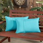 Greendale Home Fashions Sunbrella 21" x 14" Rectangle Outdoor Throw Pillow with Removable Cover (Set of 2), Canvas Aruba 2 Count