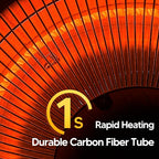 Patio Heater for Outdoor Use 1500W Electric Infrared Hanging Heater, Ceiling Mounted, Waterproof for Porch, Garage, Balcony, Overheat Protection Brown