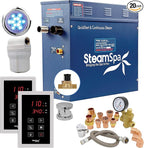 SteamSpa 7.5kW Steam Sauna Generator Executive Bundle 240V Steam Generator with Touch Pad, Steamheads, Pressure Relief Valve, Built-in Auto Drain, LED Light, Filter and Quick Install Kit EXT750CH-A