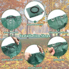 Reusable Yard Waste Bags, 3 Packs 80 Gallons Lawn and Leaf Garden Bags with Reinforced Carry Handles Heavy Duty Garden Waste Bags Camping Yard Recycling Trash Bags for Debris Leaves Grass