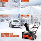 SENIX Corded Snow Blower High-Efficiency 880lbs/min, 15Amp 21 inch Electric Snow Thrower, 33FT Max Distance, 180° Rotating Chute & LED Lights ETL Certified for Driveway Sidewalk Winter Use (STE15-M)