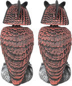 Hausse 2 Pack Bird Scarecrow Fake Owl Decoy Sculpture, Rotating Head Plastic Owl Bird Deterrents, 10.6 Inch Height Nature Enemy Horned Pest Repellent for Outdoor Garden Yard