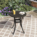 DIFY 27.6" Round Patio Dining Table, Outdoor Bistro Table with Rust Resistant Metal Frame, Ideal for Lawn, Backyard and Deck, Dark Grey